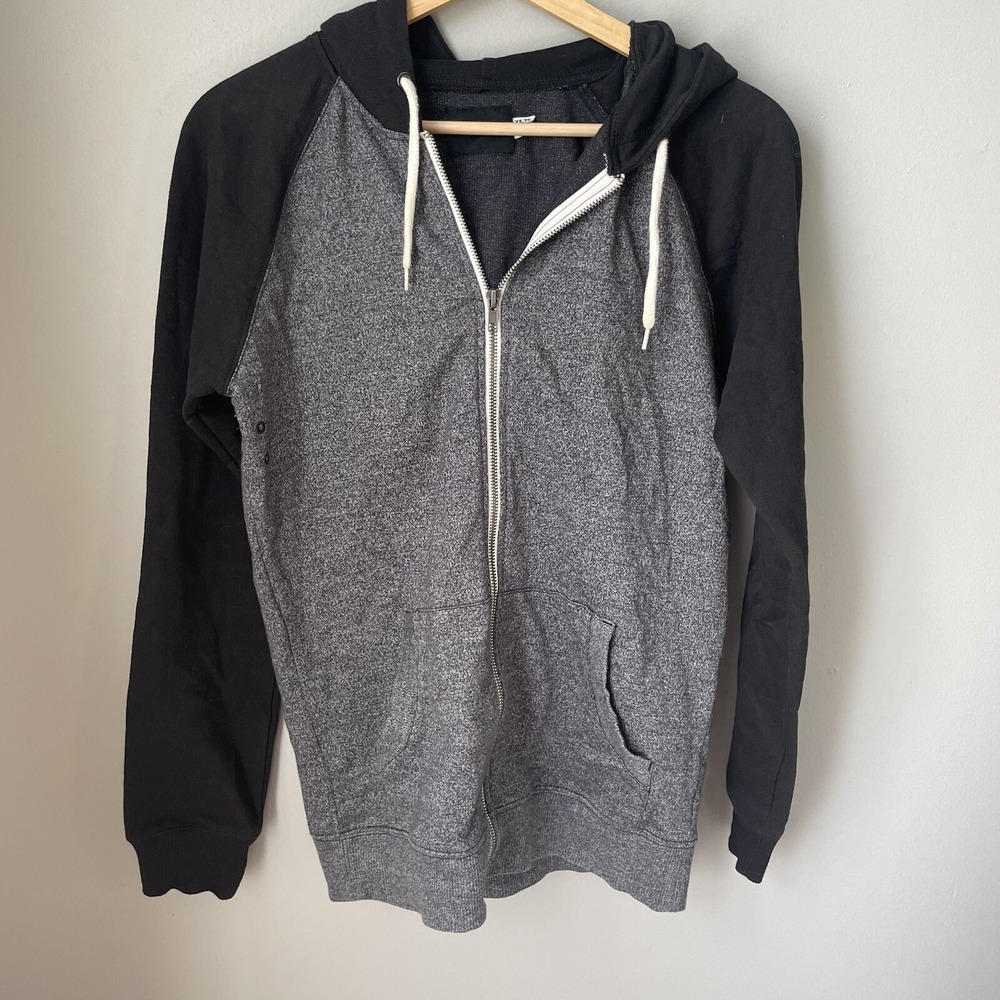 BDG‎ Urban Outfitter Charcoal Heather Gray Fill Zip Hoodie Sweatshirt Men's XS